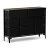 AUK-W2104 BK - Komoda s 8 zásuvkami, 103x30x77
