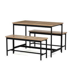 Jedálenský set s 2 lavicami, 110x60x75cm, mdf, dub, AUT-G1175 OAK