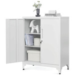 Komoda 80x40x90cm, kov, biela, AUS-E1113 WT