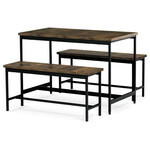 AUT-G1175 OLW - Jedálenský set 1+2, rozmer stola 110x60x75, rozmer lavice 98x30x47, MDF, farba staré drevo