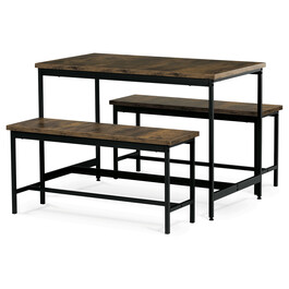 AUT-G1175 OLW - Jedálenský set 1+2, rozmer stola 110x60x75, rozmer lavice 98x30x47, MDF, farba staré drevo