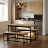 Jedálenský set s 2 lavicami, 110x60x75cm, mdf, dub, AUT-G1175 OAK