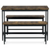 AUT-G1175 OLW - Jedálenský set 1+2, rozmer stola 110x60x75, rozmer lavice 98x30x47, MDF, farba staré drevo