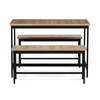 Jedálenský set s 2 lavicami, 110x60x75cm, mdf, dub, AUT-G1175 OAK