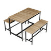 Jedálenský set s 2 lavicami, 110x60x75cm, mdf, dub, AUT-G1175 OAK