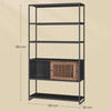 AUR-E1121 BK - Regál, 100x35x180?cm, MDF, kov, Old wood, černá