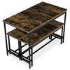 AUT-G1175 OLW - Jedálenský set 1+2, rozmer stola 110x60x75, rozmer lavice 98x30x47, MDF, farba staré drevo