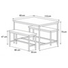 AUT-G1175 OLW - Jedálenský set 1+2, rozmer stola 110x60x75, rozmer lavice 98x30x47, MDF, farba staré drevo