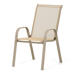 Záhradná stolička, kov, sieťovina, krémová, AZC-C1000 CRM
