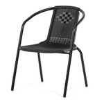 Záhradná stolička, kov, plast, čierna, AZC-H1001 BK