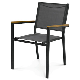 Záhradná stolička, kov, sieťovina, šedá, AZC-L1303 GREY
