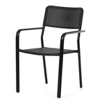 Záhradná stolička, kov, plast, čierna, AZC-H1021 BK