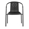 Záhradná stolička, kov, plast, čierna, AZC-H1001 BK