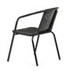 Záhradná stolička, kov, plast, čierna, AZC-H1001 BK