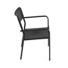 Záhradná stolička, kov, plast, čierna, AZC-H1021 BK