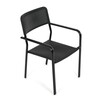 Záhradná stolička, kov, plast, čierna, AZC-H1021 BK