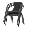 Záhradná stolička, kov, plast, čierna, AZC-H1001 BK