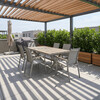 AZT-S1510 OAK - Stôl záhradný 180x100x75, doska polywood v dekore svetlého duba, hliníková konštrukcia, béžová farba