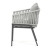 Záhradná stolička, kov, polyratan, šedá, AZC-S1430 GREY