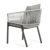 Záhradná stolička, kov, polyratan, šedá, AZC-S1430 GREY