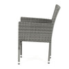 AZC-S2118 GREY - Stolička záhradná, šedý umelý ratan, kov, stohovateľná.