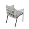 Záhradná stolička, kov, polyratan, šedá, AZC-S1430 GREY