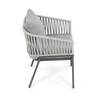 Záhradná stolička, kov, polyratan, šedá, AZC-S1430 GREY