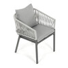 Záhradná stolička, kov, polyratan, šedá, AZC-S1430 GREY