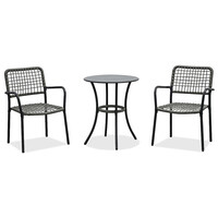 AZ-L1103 GREY - Záhradný set 1+2, stôl 60x60, stolička umelý ratan farba antracit, kov antracit