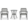 AZ-L1103 GREY - Záhradný set 1+2, stôl 60x60, stolička umelý ratan farba antracit, kov antracit