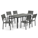 Záhradná zostava 156x78x74cm, polywood, sivá, AZS-B1656 GREY