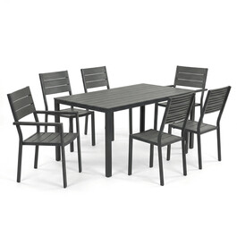 Záhradná zostava 156x78x74cm, polywood, sivá, AZS-B1656 GREY