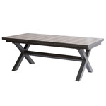 AZT-G1920 GREY - Stôl záhradný rozkladací, keramická doska v dekore dub 200+60x100x77 cm, hliníková konštrukcia