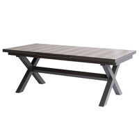 AZT-G1920 GREY - Stôl záhradný rozkladací, keramická doska v dekore dub 200+60x100x77 cm, hliníková konštrukcia