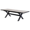 AZT-G1920 GREY - Stôl záhradný rozkladací, keramická doska v dekore dub 200+60x100x77 cm, hliníková konštrukcia