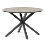 Záhradný stôl 110x110cm, hliník, polywood, sivá, AZT-S1430 GREY