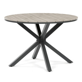 Záhradný stôl 110x110cm, hliník, polywood, sivá, AZT-S1430 GREY
