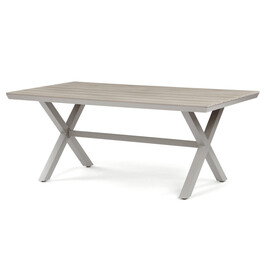 AZT-S1510 OAK - Stôl záhradný 180x100x75, doska polywood v dekore svetlého duba, hliníková konštrukcia, béžová farba