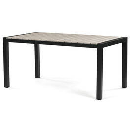 Záhradný stôl 160x90cm, hliník, polywood, čierna, AZT-S1514 BK