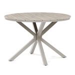 Záhradný stôl 110x110cm, hliník, polywood, béžová, AZT-S1430 CRM