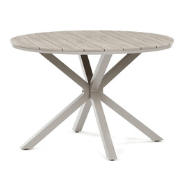 Záhradný stôl 110x110cm, hliník, polywood, béžová, AZT-S1430 CRM