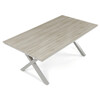 AZT-S1510 OAK - Stôl záhradný 180x100x75, doska polywood v dekore svetlého duba, hliníková konštrukcia, béžová farba