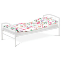BED-1900 WT - Posteľ jednolôžková 90x200 cm, kovová biely lesk