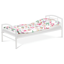 BED-1900 WT - Posteľ jednolôžková 90x200 cm, kovová biely lesk