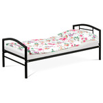 BED-1900 BK - Posteľ jednolôžková 90x200 cm, kovová čierny lesk
