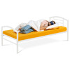 BED-1900 WT - Posteľ jednolôžková 90x200 cm, kovová biely lesk