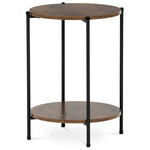 CT-G1005 OLW - Prístavný stolík, MDF, dekor staré drevo, kov, čierny lak