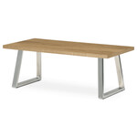 CT-W1515 OAK - Stôl konferenčný 120x60cm, MDF doska, dyha odtieň dub, kovové nohy, brúsený nerez.