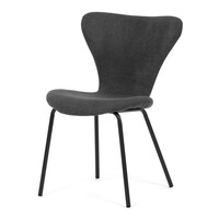 CT-S8010 GREY2 - Stolička jedálenská, šedá látka, nohy čierny kov