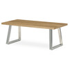 CT-W1515 OAK - Stôl konferenčný 120x60cm, MDF doska, dyha odtieň dub, kovové nohy, brúsený nerez.